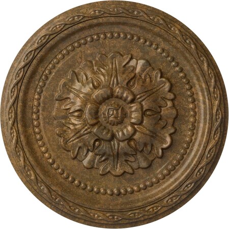 Ekena Millwork Palmetto Ceiling Medallion, Hand-Painted Rubbed Bronze, 11 1/2"OD x 1"P CM11PARZS